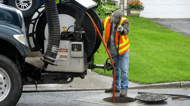 Technician using specialized drainage equipment for sewer line cleaning and foundation protection in Naperville, IL